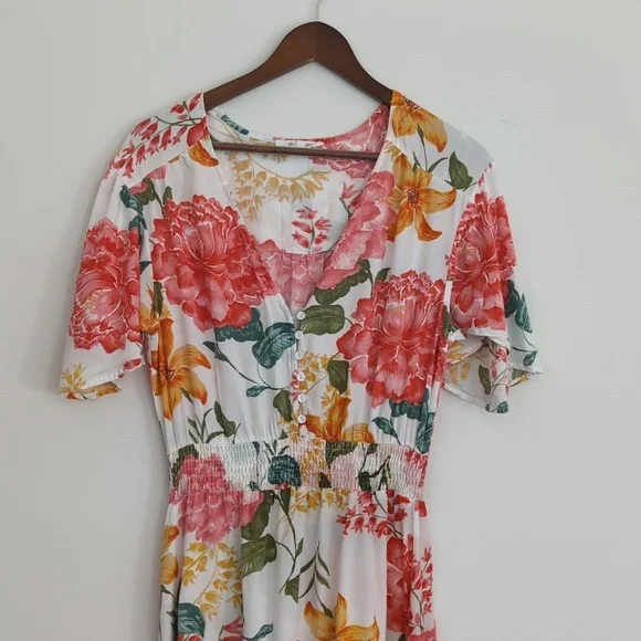 Anthro Abel the Label Osaka Garden Party Floral Boho Size‎ S Rayon Maxi Dress - Picture 3 of 9